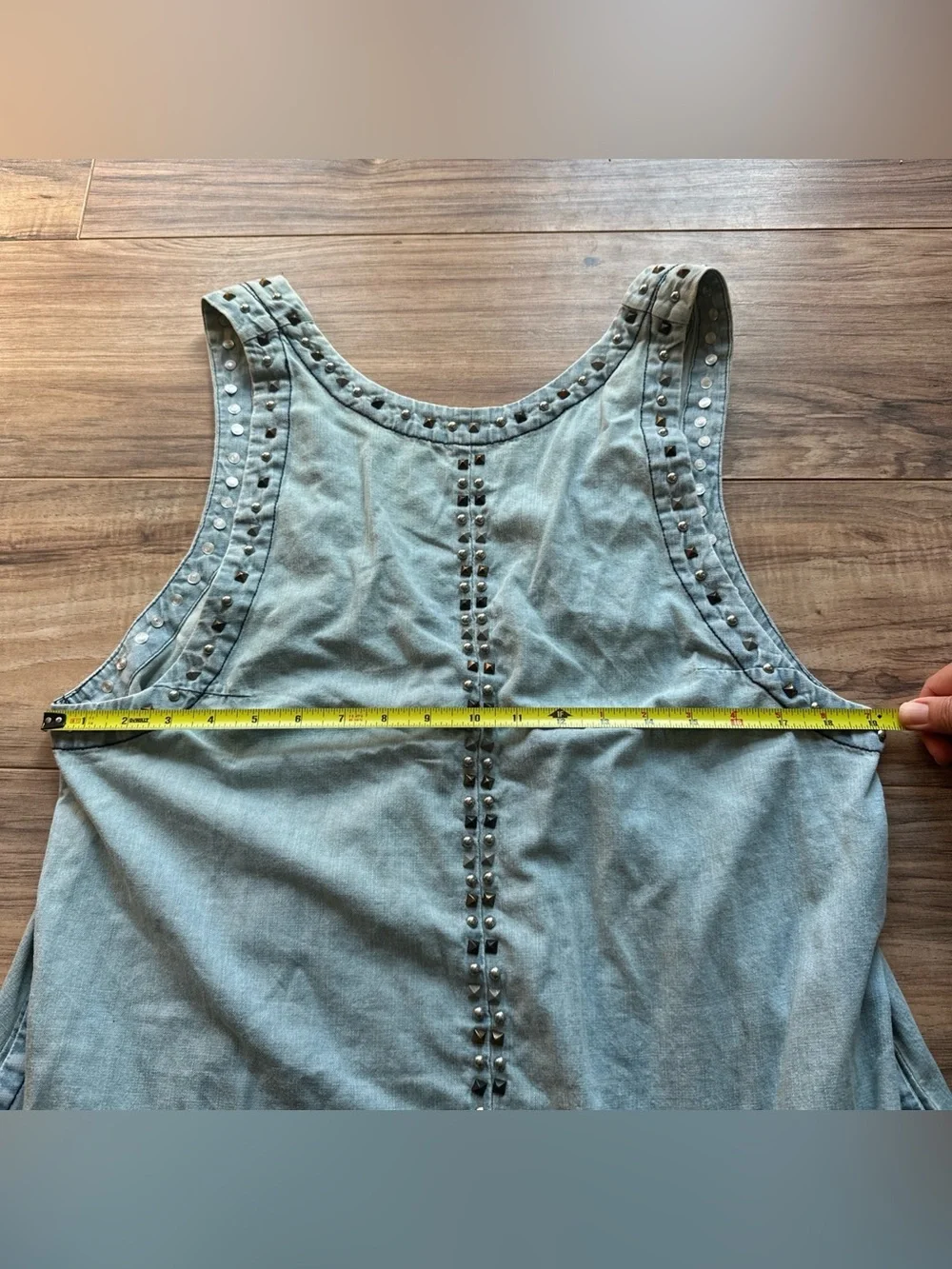 Free People Kendra Studded Denim Tunic Top Size Medium Cotton Women’s